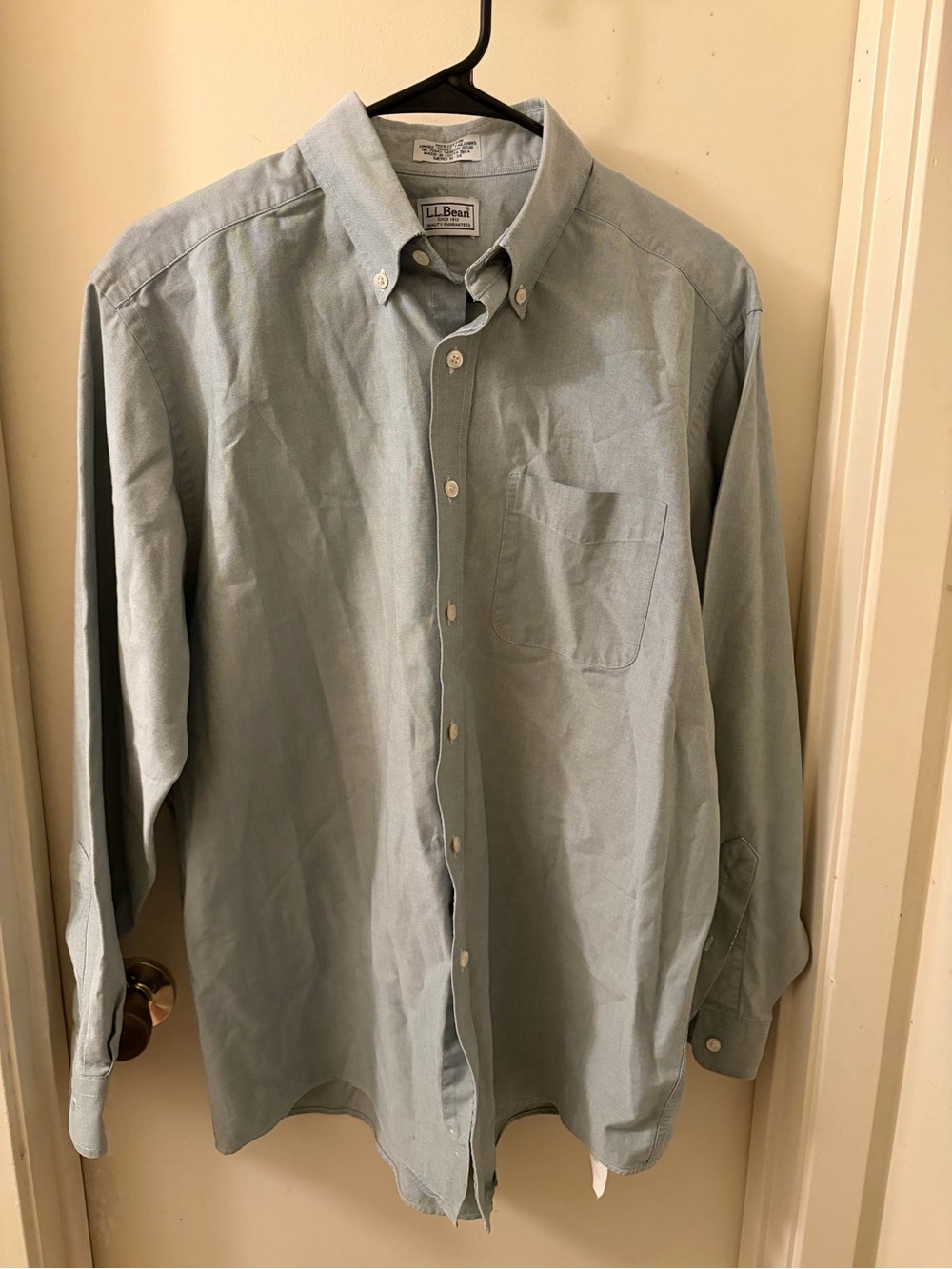 L.L. Bean Men’s Pale Blue Button-Down Oxford Shirt